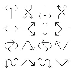 Set of arrow and direction vector