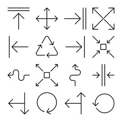 Set of arrow and direction vector