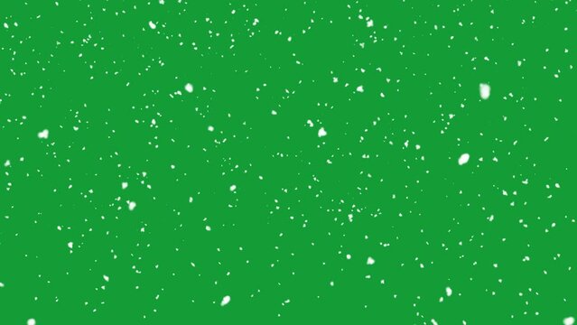 snow falling  on green screen