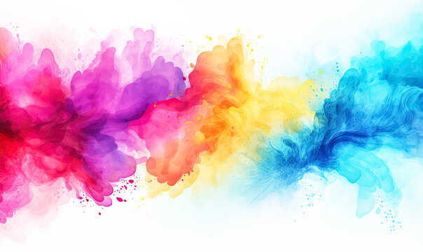 Rainbow Colors Holi Background with Copy Space