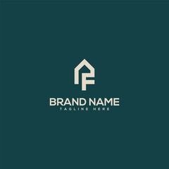Alphabet letter F house symbol logo icon design template vector elements.