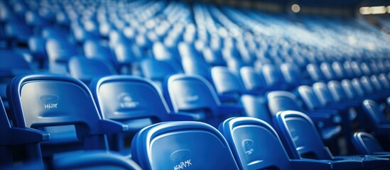 view of empty blue Seats in stadium