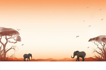 Fototapeta na wymiar minimalistic design Illustration Safari Animal Frame template