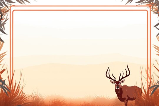 Naklejki minimalistic design Illustration Safari Animal Frame template