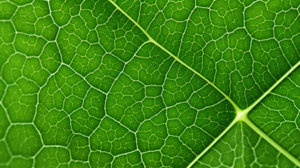 Fresh green leaf texture macro close-up. Generative AI