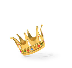 gold crown for bowling winner. 3d illustration - 712359049