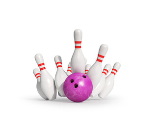 bowling. 3d illustration - 712359055