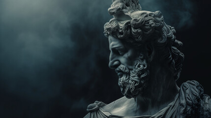 a greek god statue, digital wallpaper