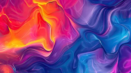 Keuken foto achterwand Fractale golven Abstract minimal curvy wavy networking background. Colorful abstract background with gradient wave design