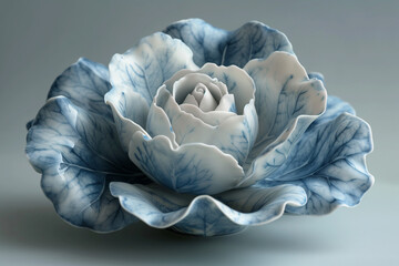 Porcelain Modern Garden Rose, Painted as Fine China