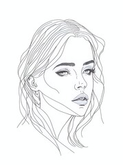 Beautiful girl sketch. AI generated illustration