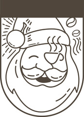 illustration of a santa with a coffee