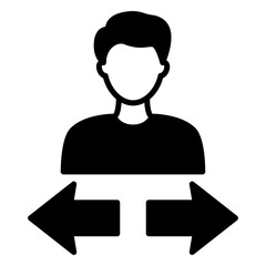 Decision making icon with people and arrows