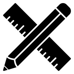 Design tools icon with pencil and ruler