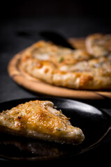 Khachapuri with pear and gorgonzola
