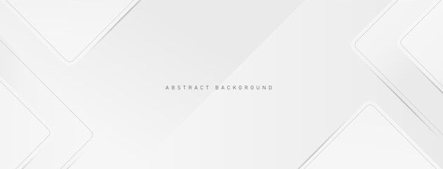 Abstract white and light gray modern soft luxury texture with geometric shape overlap layer. Smooth and clean vector subtle background illustration. - obrazy, fototapety, plakaty