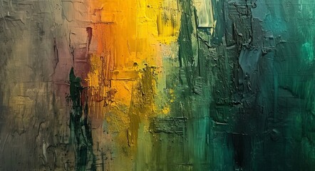 acrylic oil multicolored abstract painting with large rough strokes