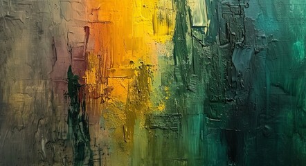acrylic oil multicolored abstract painting with large rough strokes