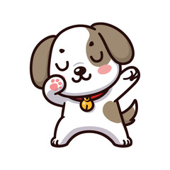 Cute dabbing Dog cartoon icon