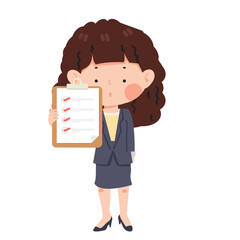 Woman Holding Clipboard with checklist