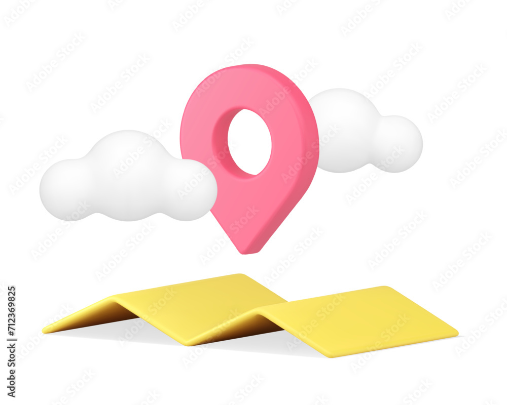 Poster gps gprs digital map navigation location global positioning system 3d icon realistic vector