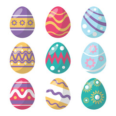 Colorful Easter Eggs vector set