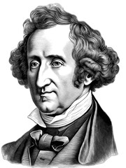 Obraz premium Portrait Felix Mendelssohn, generative AI