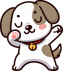 Cute dabbing Dog cartoon icon