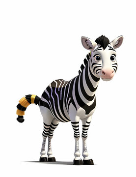 Cartoon zebra isolated on white background