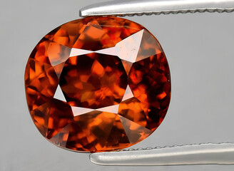 natural orange zircon gem on the background