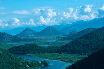 Valley of the Crnojevici river flowing into the Skadar Lake, Montenegro