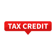 Tax Credit Red Rectangle Shape For Accounting Price Business Marketing
