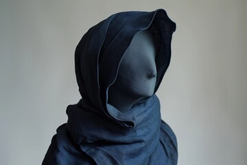 Mannequin Head Covered with Cloth - obrazy, fototapety, plakaty