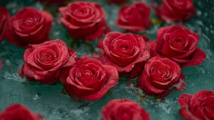 red roses in water. Generative AI