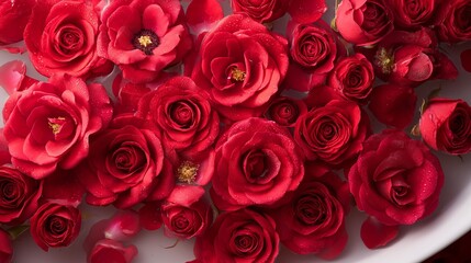 red roses in water. Generative AI