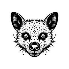 Furious hyena head vector illustration | Silhouette of a hyena face