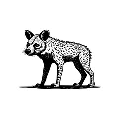 silhouette of a hyena black and white | Vector illustration of a hyena 
