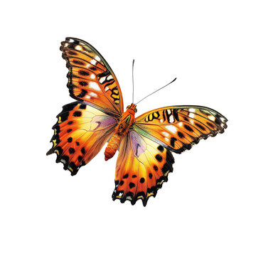 Bhutan Glory Butterfly isolated on transparent background.