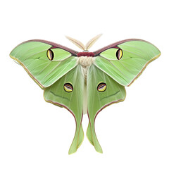 Luna Moth isolated on transparent background.