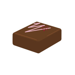 いちごのソースがかかったチョコレート