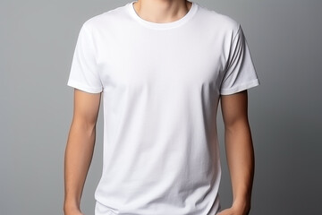 Woman in White Tshirt Mockup created with Generative AI