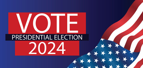 Fototapeta na wymiar Vote Presidential Election 2024 Usa Text illustration Design