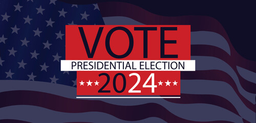 Fototapeta premium Vote Presidential Election 2024 Usa Text illustration Design