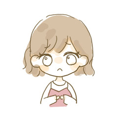 困った表情を浮かべる女の子