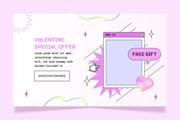 Valentine sale discount webstite template with soft purple gradient background