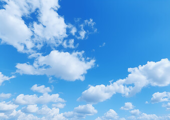 Naklejka na ściany i meble 雲が浮かぶ青空。AI生成画像