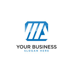 Abstract MA letter branding logo design concept