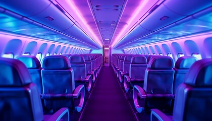 View of modern airplane cabin