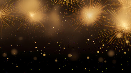 Fototapeta premium Happy New Year, burning fireworks with bokeh light background
