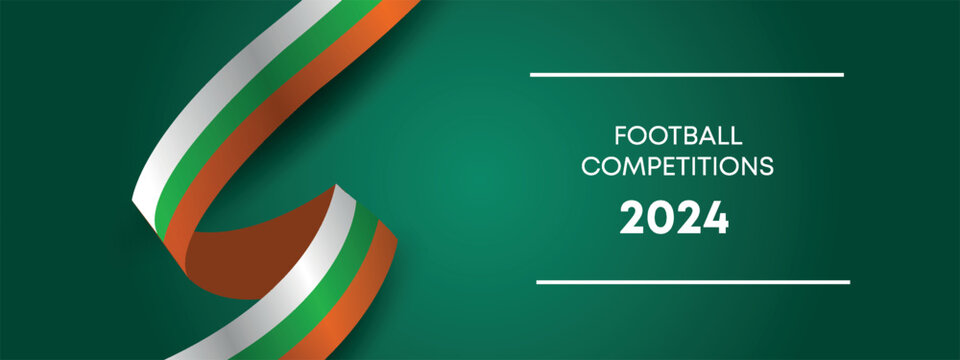 Soccer ball. Bright sports banner in yellow and green.